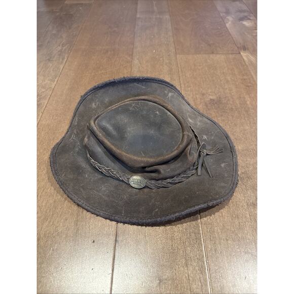 Barmah Kangaroo Leather Hat Brown Medium Made in Australia 1024 - Picture 2 of 6